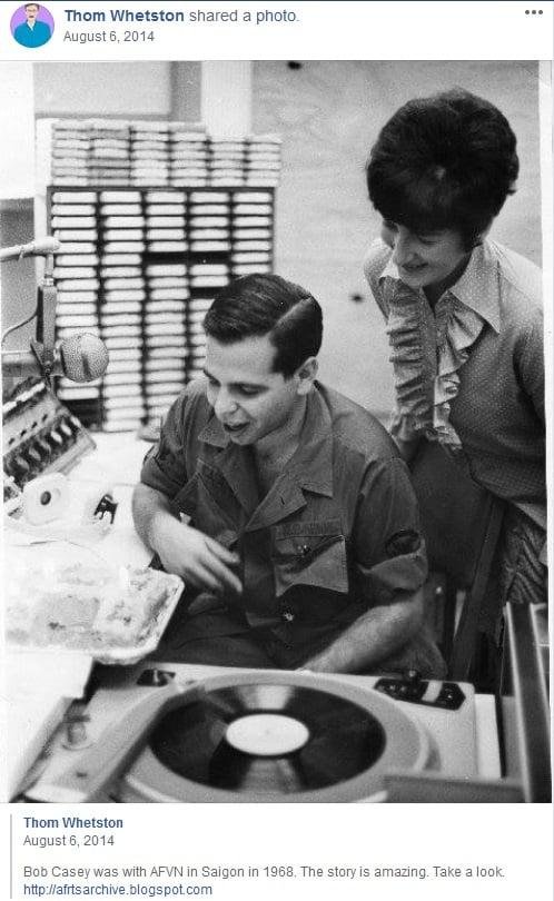 Thom Whetston,
We are marked as friends on Facebook and I see your posts a lot.   I have had the attached photo on my computer for some time and have always related to AFVN or KLIK.   Please confirm if you were.  Thanks,  J