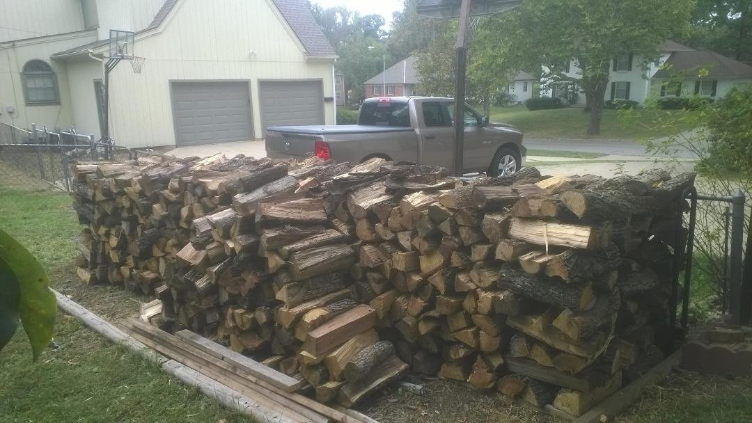 Here you go Dot Espy, just for you. This should make you warm. Ready for the cold here, three cord of firewood, delivered & stacked. Let it snow, let it snow, let it snow....