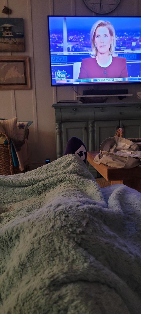 Spend the full day getting my knee replacement, Just got home, and I'm sitting up eating soup and watching TV. YAY!