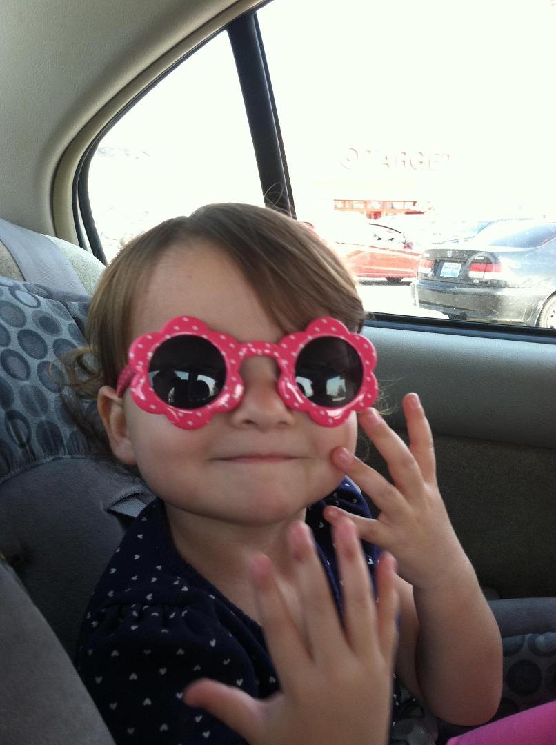 Avery in her new sunglasses