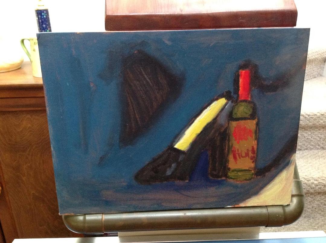 wine and shoe - 16" x 12"