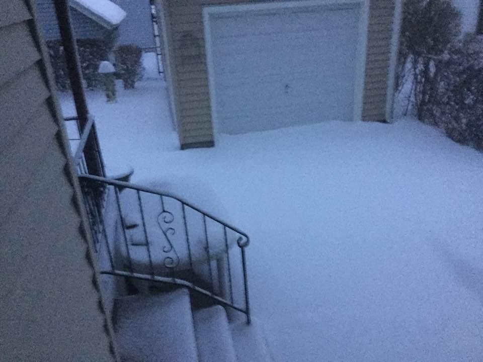 Snow this morning.