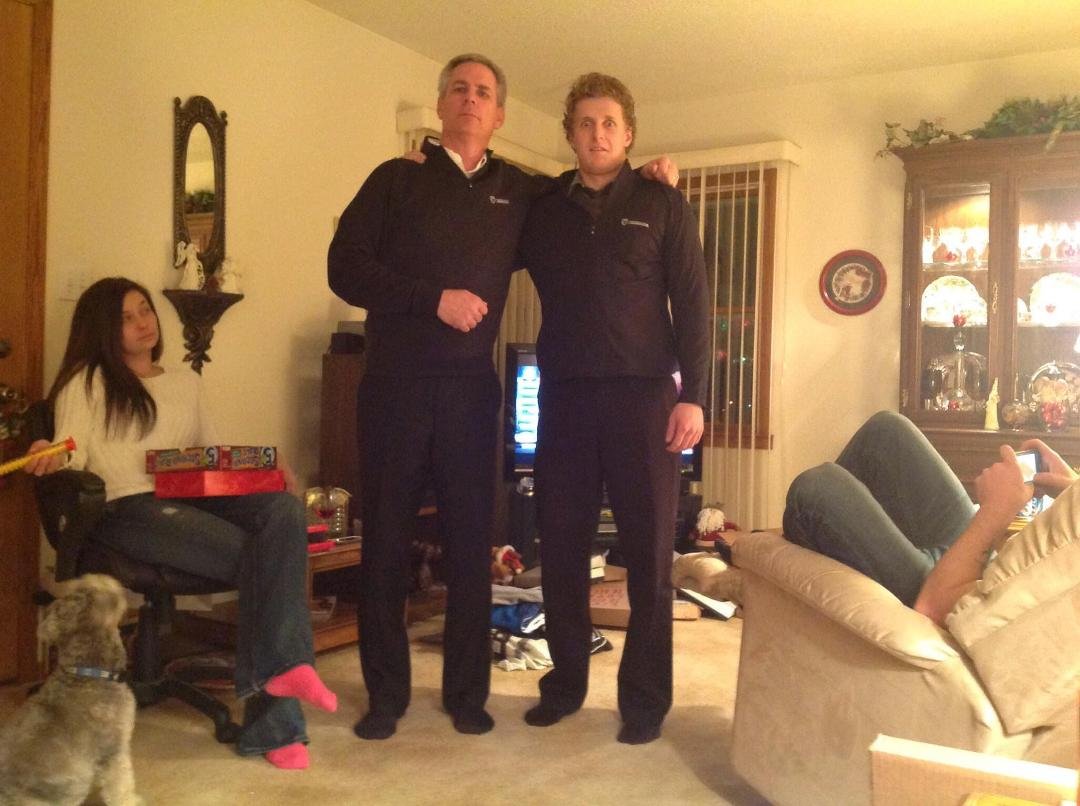 The two newest members of Creekmore Country Club showing off their Christmas Presents from Carolyn Carolyn Smith Whiting and Jeff Jeff Whiting!