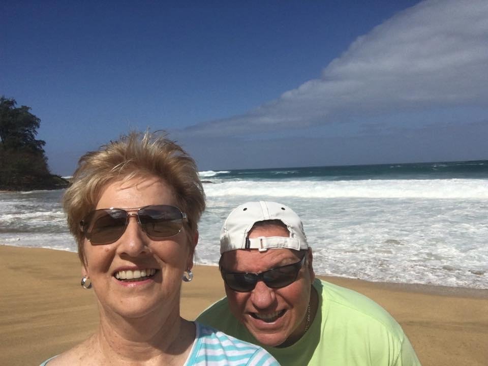 Fish tacos and fish and chips for lunch! Beach photo from our drive this morning.