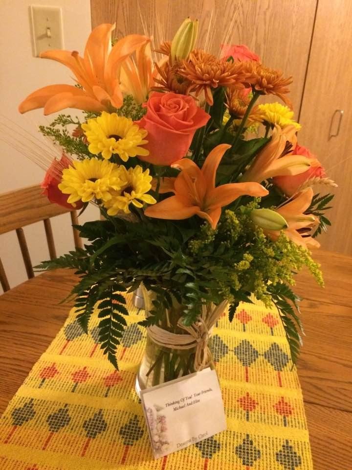 Thanks for the lovely/beautiful bouquet Elise and Mike Hayes. It is sunshine on this overcast rainy day.