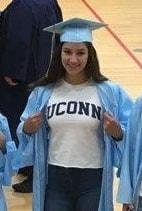 My first peek at her in her cap and gown💙💛