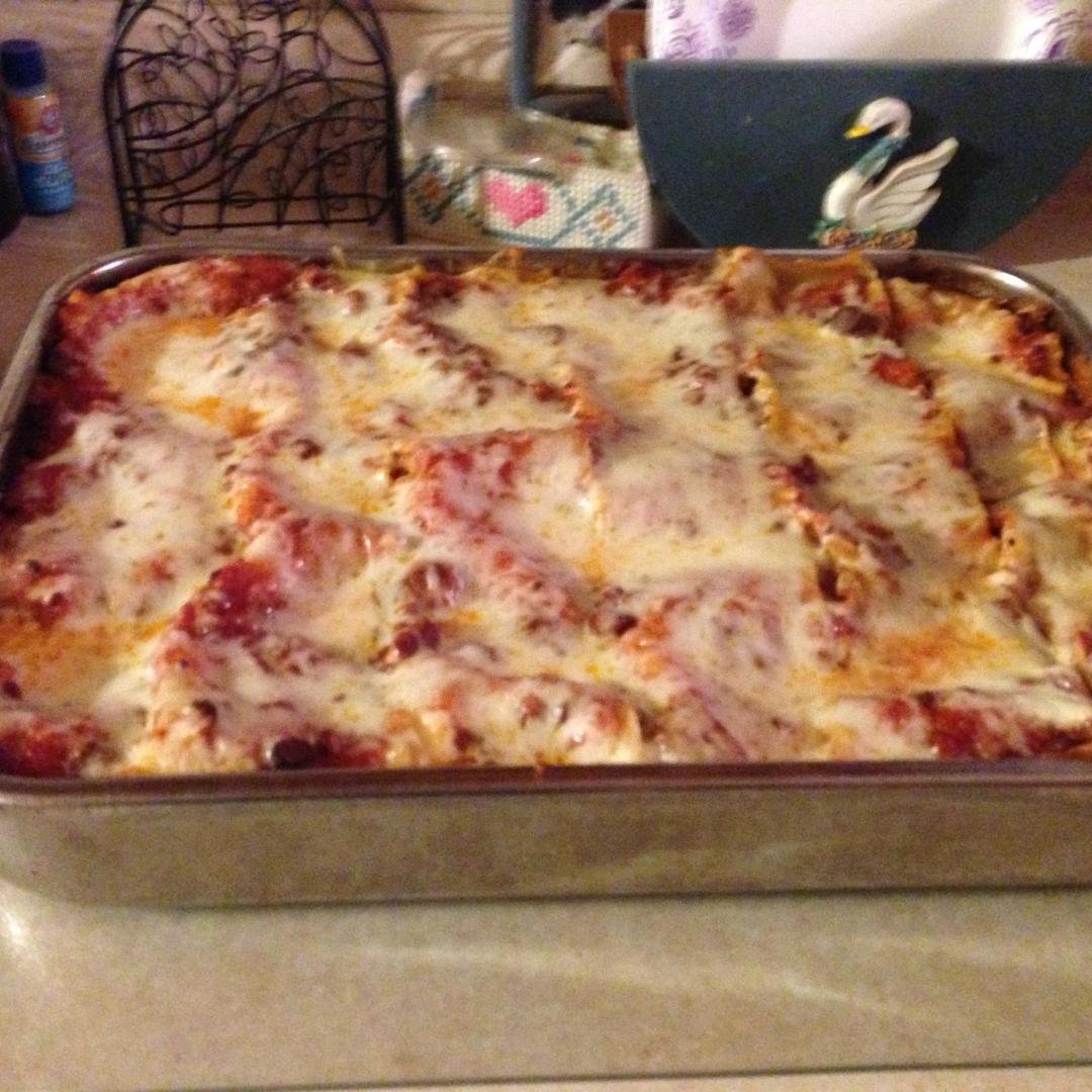 Lasagna dinner for my son Rick's 44th birthday.