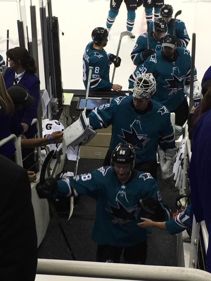 Sharks beat Nashville 4-1. Great game and great seats!