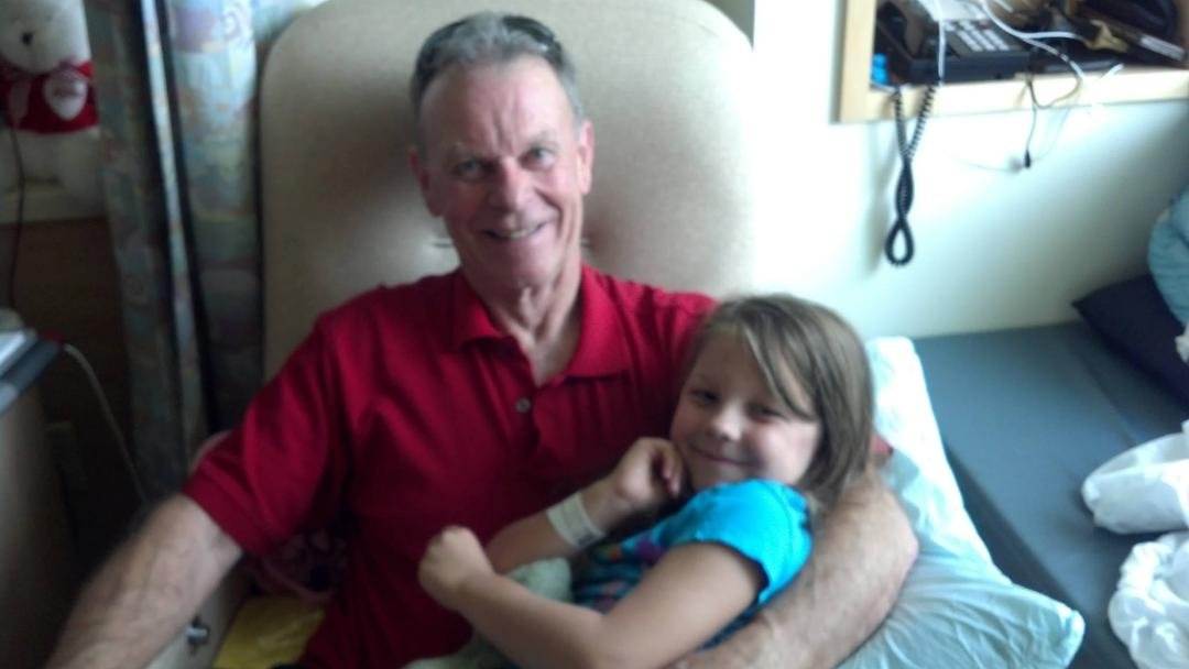 Grampa Chuck finally gets to hold Brylee and share some special hugs <3