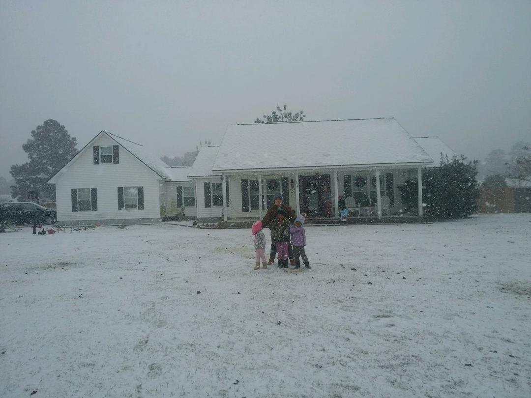 The grandkids having a blast in my front yard😍