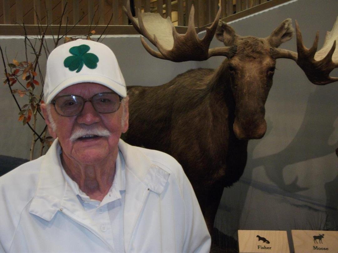 Sent the wrong picture before this one of Dad and the fighting Moose. Wanted to sent this one of Senior Mahon. I think I had a senior moment.