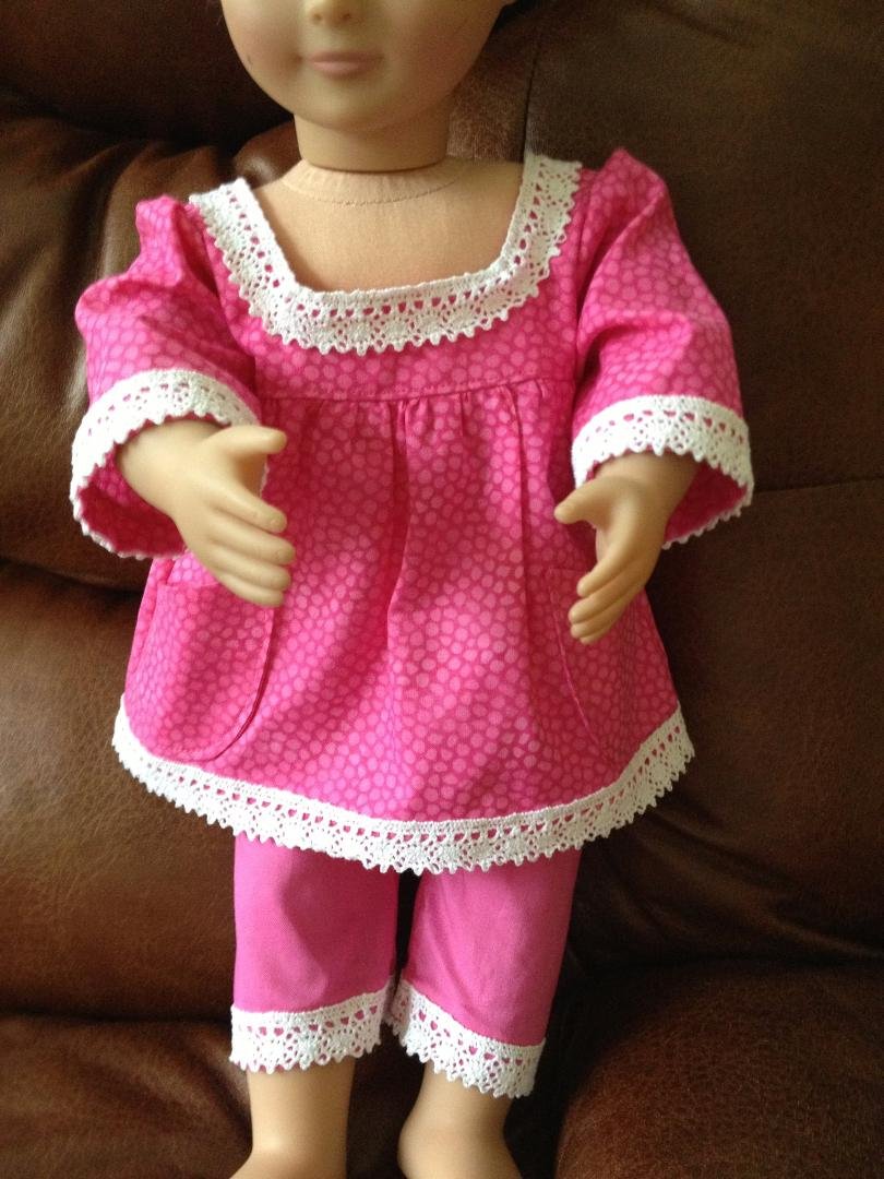 Available now: $15
pink with lace top and capri outfit