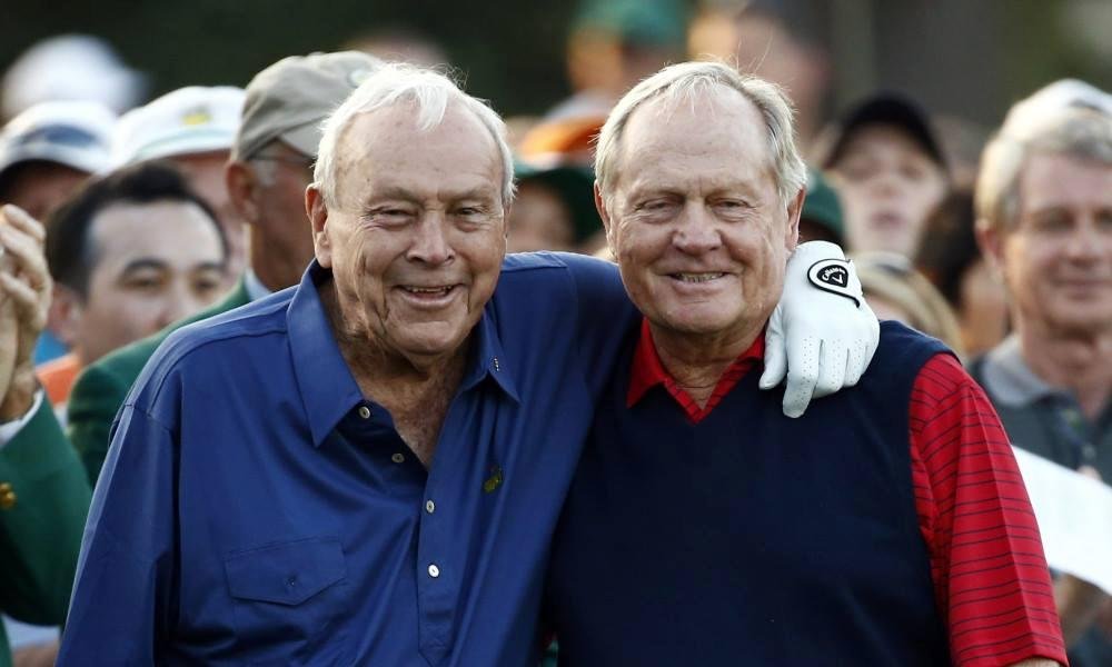 Enjoying today’s play, remembering golf’s king! ❤️