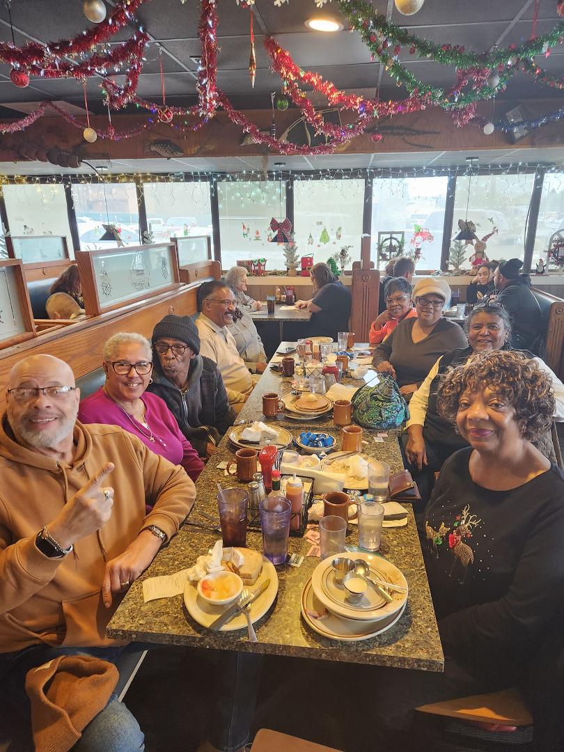 Our John Adams/Eastside group enjoying another breakfast together!