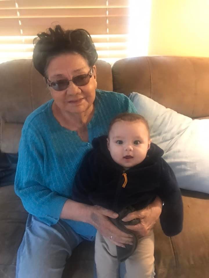 Great grandson Luta enjoying ggma time