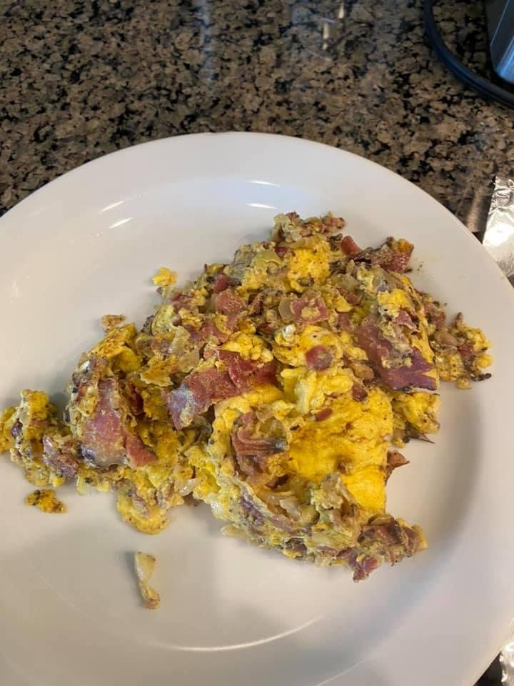 Reuben omelette a la Levineistan with a double side of Lipitor