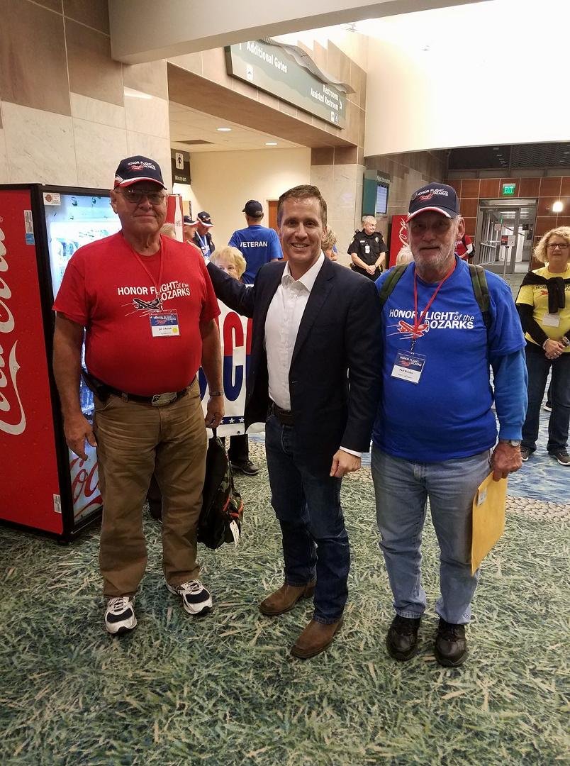 Great time welcoming home all veterans even governor greitens was there