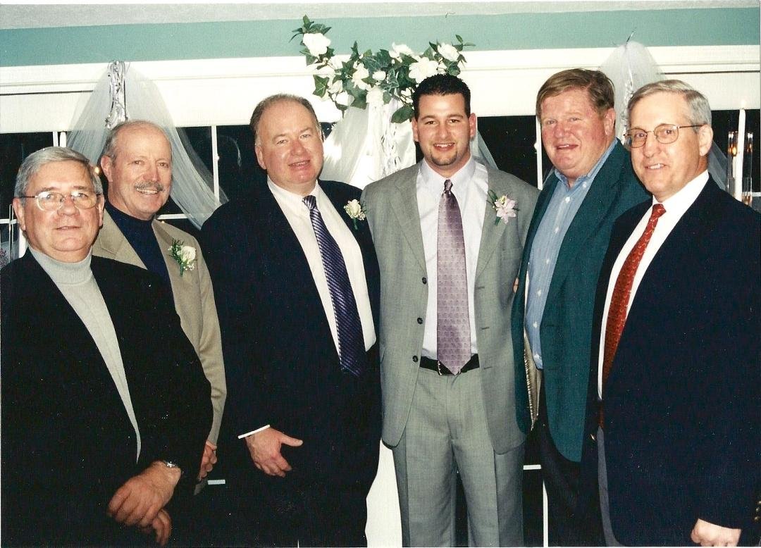 13 years ago today my son Matthew E. De Coste married Jess (Woomer) Decoste in Hollidaysburg Pa. Some of the boys from the South Jersey Rugby Football Old Guarde were in attendance. Here is that august group: