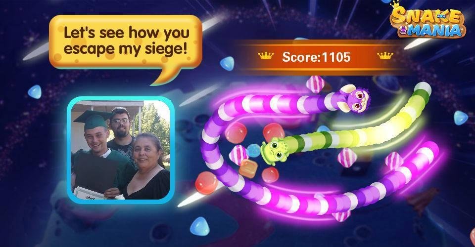 Carol got a high score in Snake Mania!