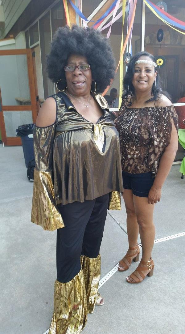 Celebrating my sister-in-love birthday! It's a 70's party
