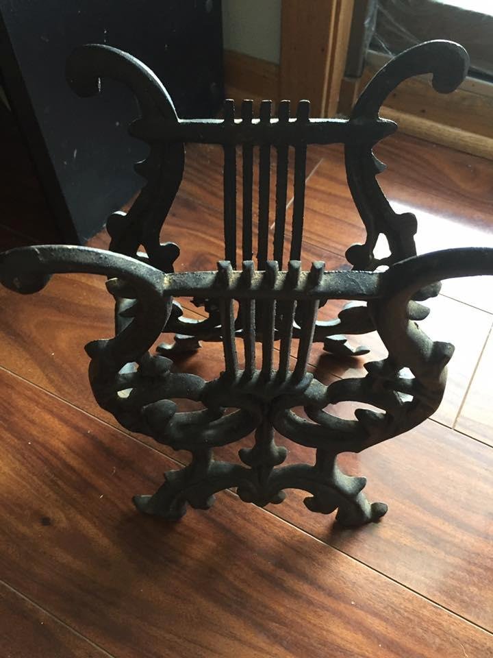 Music rack: antique or hold magazines. Unique $12