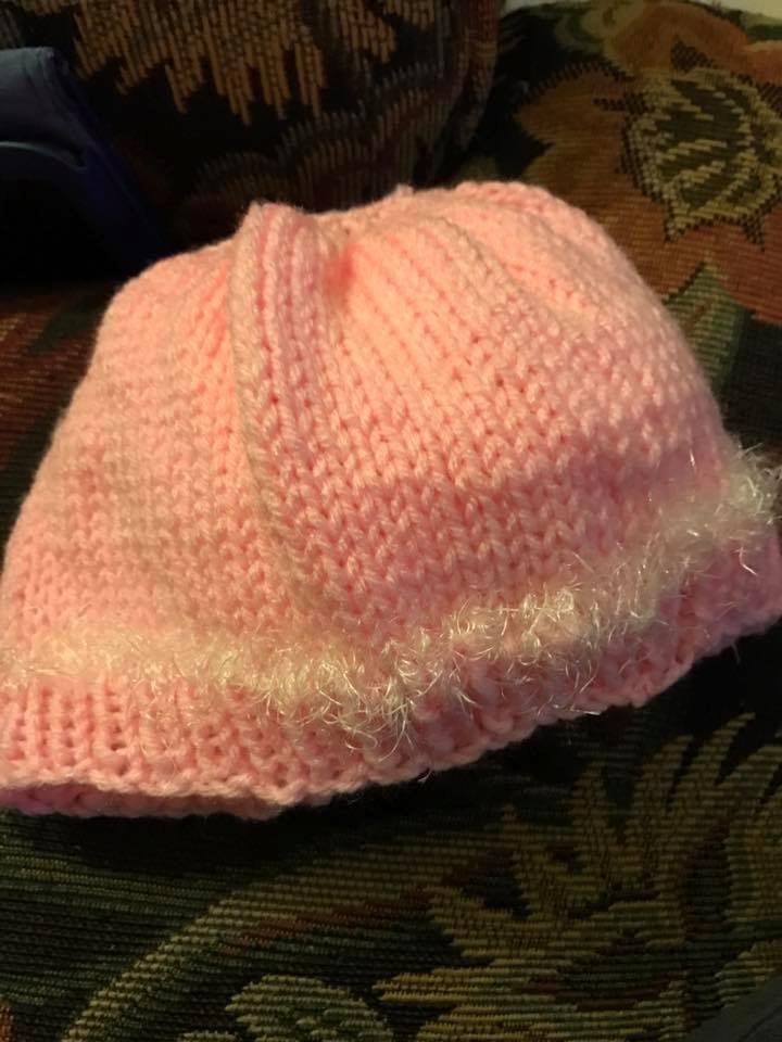 Bobbi Sue Spangler this is the first pony tail hat. I will bring it tomorrow for you to try.