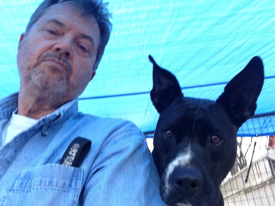 Me and Buddy hanging out. We finally figured out this selfie thing.