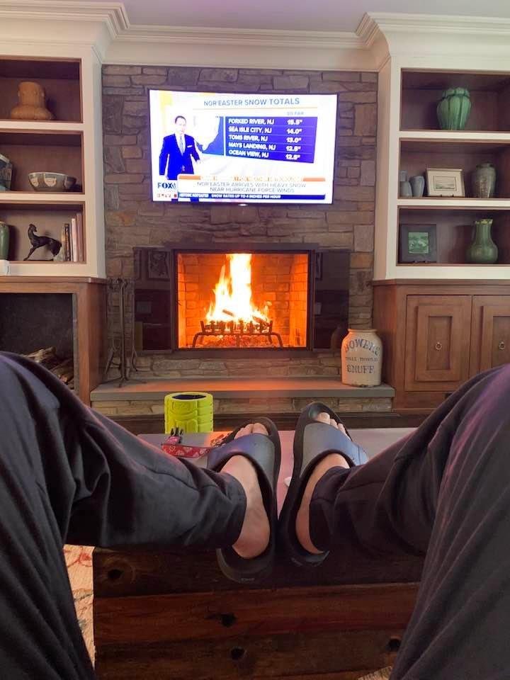 Current situation. Stoked the fire and learned a new word….bombogenesis