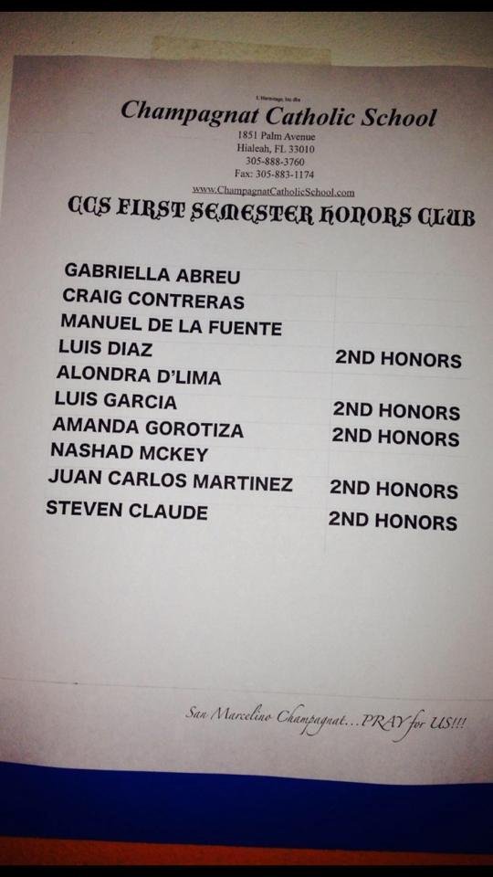 And the honor rolls keep coming!!! So proud of U Gordi!!!😘 (Gabriella Abreu)