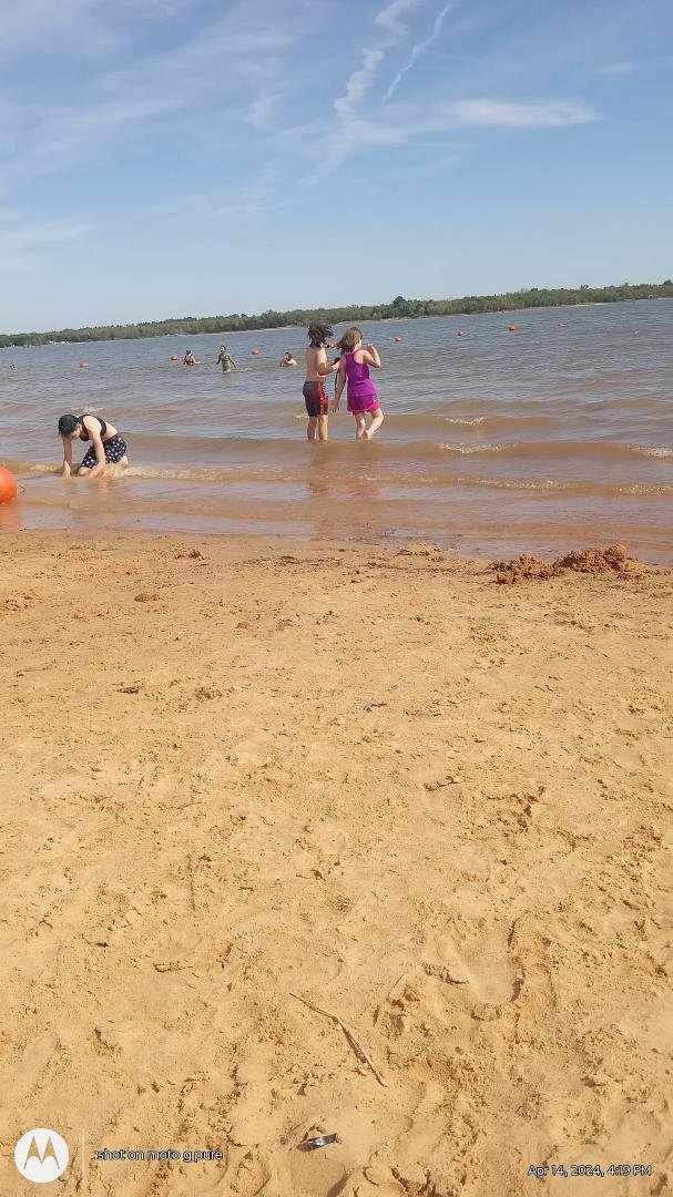 Having fun at the Shawnee lake with these two