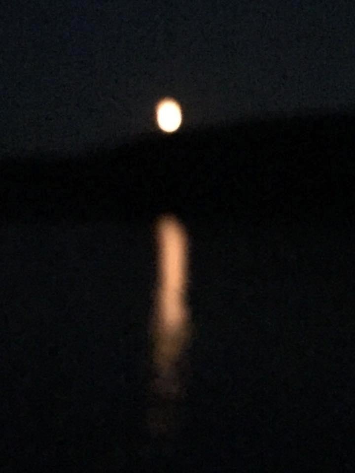 Had a great night out in the boat with my beautiful wife checking out the moon on the lake.
