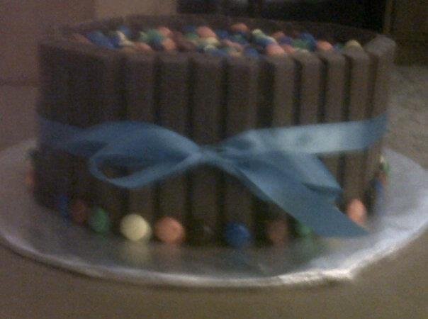 M+M Kit Kat cake- another bake sale donation