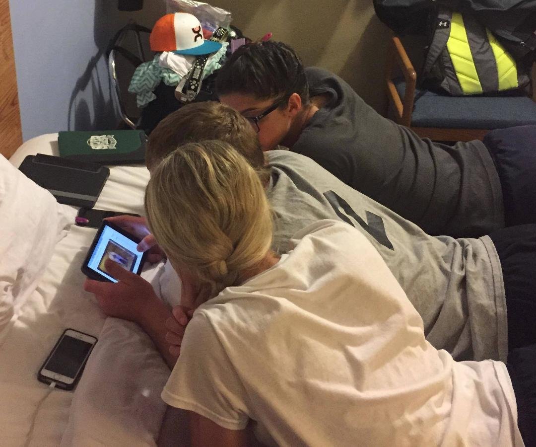 Only a livestock judging team would understand why these kids are studying the south end of this northbound animal….lol….