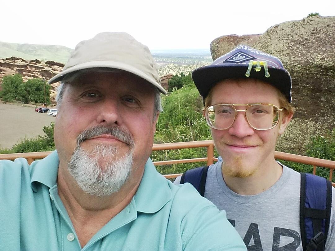 Zac and Uncle Tom at Red Rocks Park.