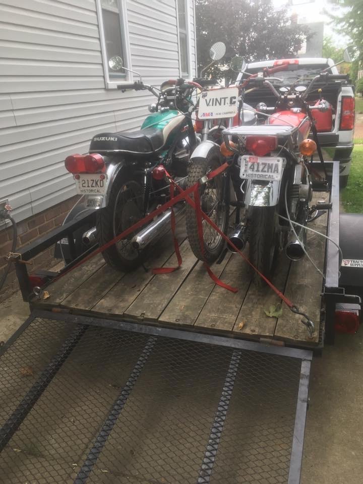 Loaded up and ready to go mid Ohio vintage motorcycle days.