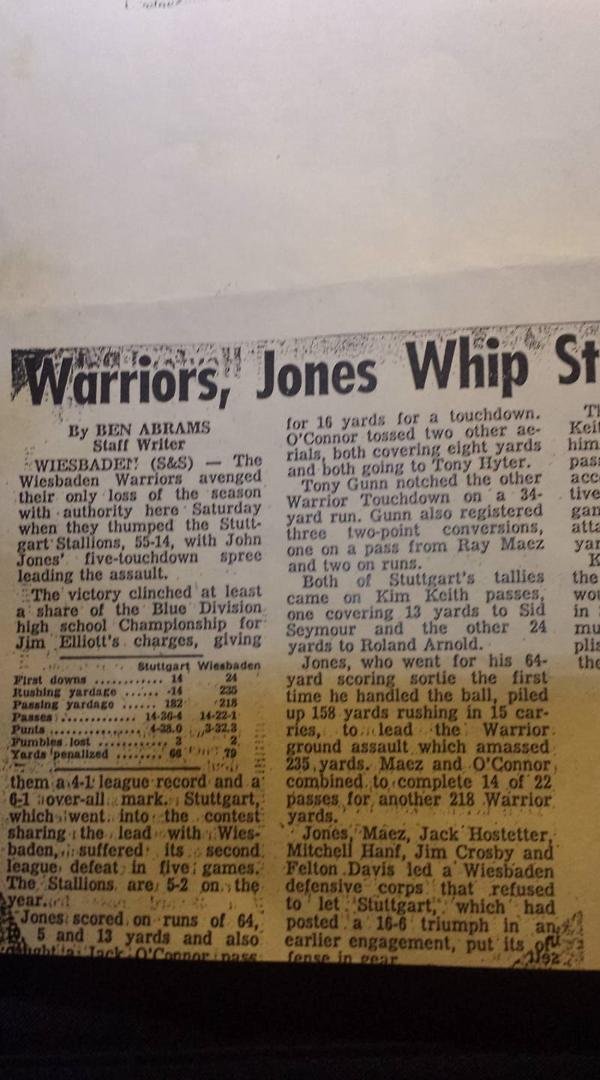 Stumbled across some articles that Tommy League sent me. Although it was nearly 47 years ago I realized the anchor of our defense was responsible for a minus 14 yards rushing. Personally I thought you should have All-Blue d