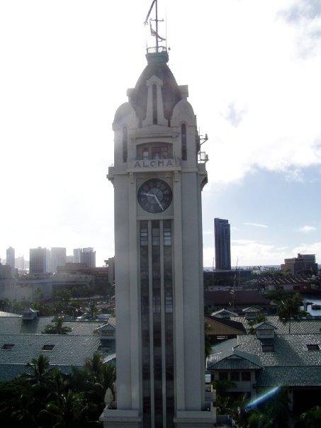 The Aloha Clock Tower, as we leave the Port.