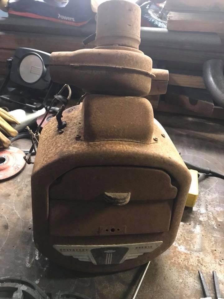 Patrick Wightman, Any clue what year car/truck this is out of? It’s a Chevrolet Deluxe heater. The wires are cloth insulated.