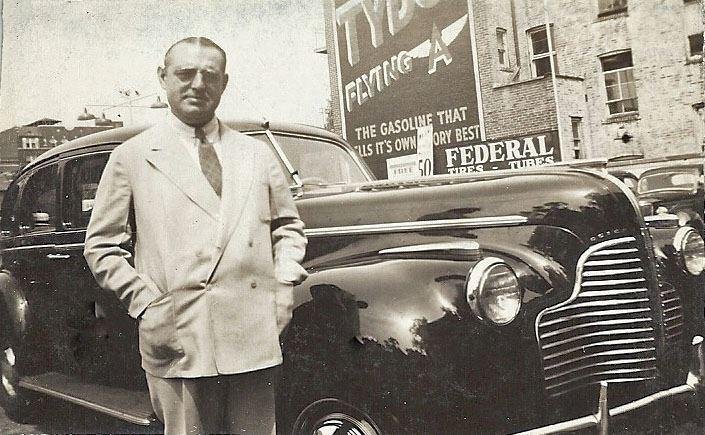 Grandpa Max Sager in about 1940 with his Buick Roadster! Fabulous picture! Laurie Lasky Barbara Brennan Steve Sager Nathan Sager Sheila Tuskan Sager Jeanie Sager