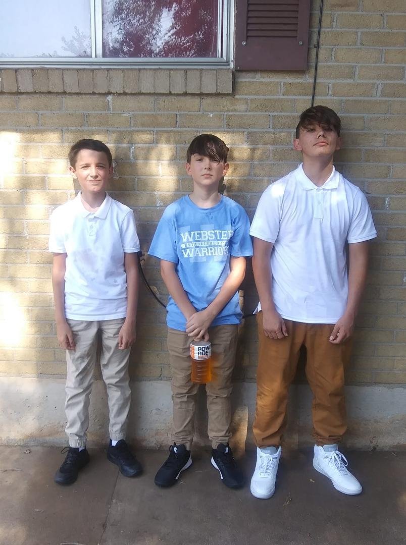 Our BABY started 7th grade today.....a new year in a new school but with same ole friends.