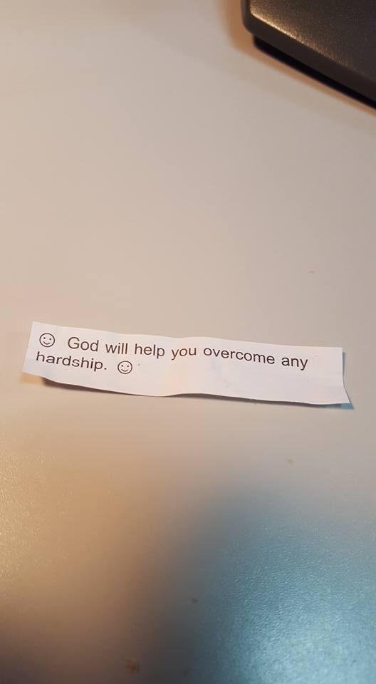 Since when did God get into the fortune cookie business?