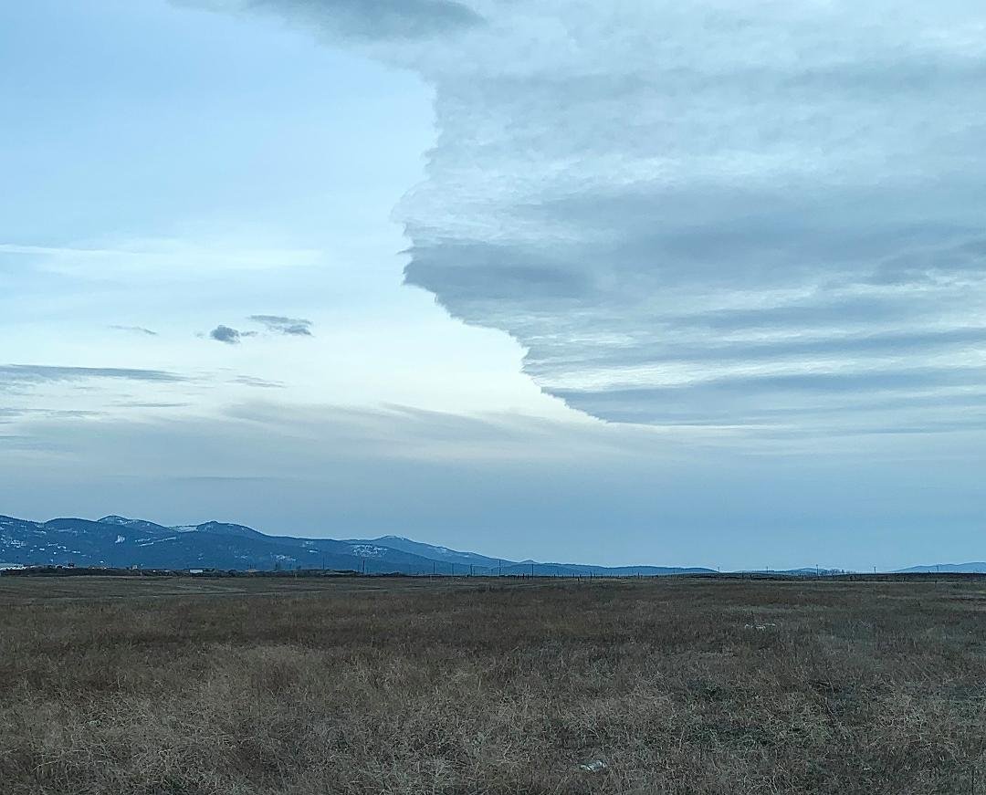 Interesting clouds yesterday. Looks like a broken granite shelf of clouds.