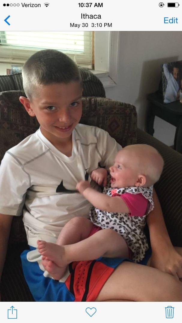 Love this picture. Jayden and Macy.