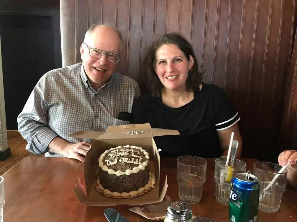 Birthday celebration lunch for Michelle and I in Columbus, Ohio. 64 and 39 - you can figure out which is a which - LOL!!