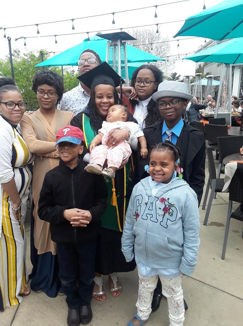 My children,grandchildren  and my great granddaughter  at my daughter  Graduation.