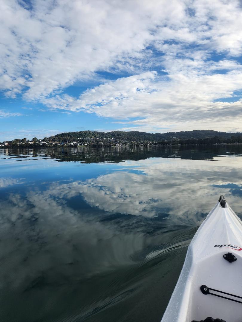 Finally got back out on the water for a surfski paddle. Couldn't believe I had the lake to myself. Water was like glass.
