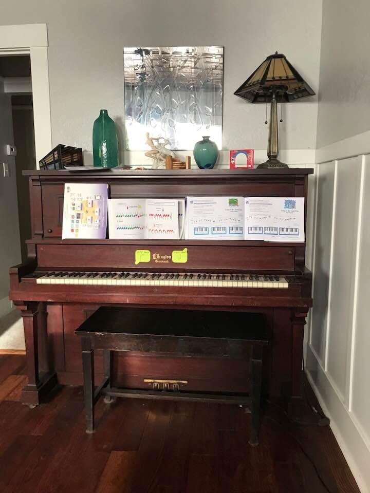 Evidence of left hand and right hand and music lessons. Grandpa heart melt right here. Thank you Nathan for giving the boys a chance to learn the beauty of music