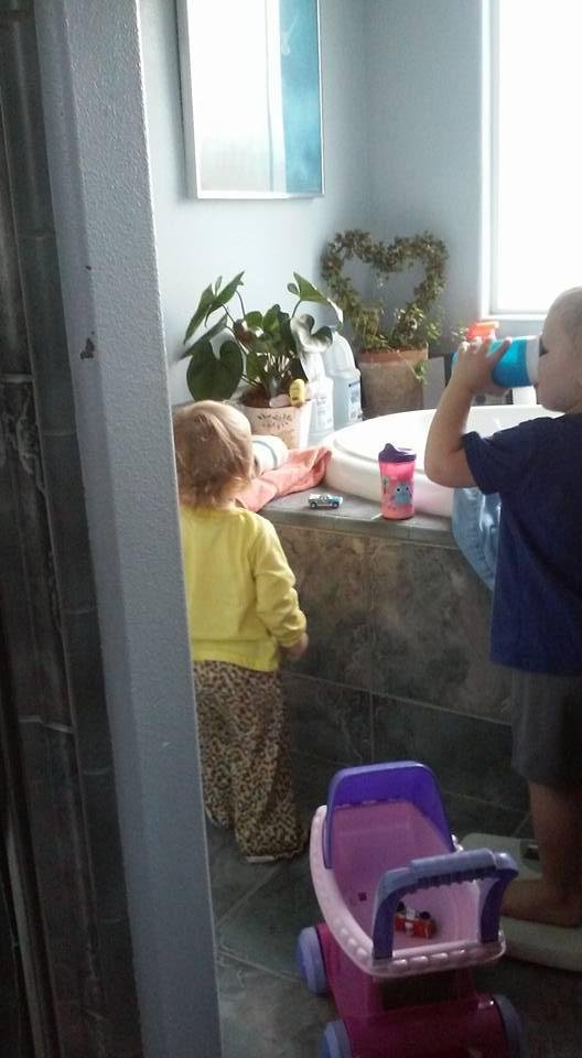 Just waiting on Grandmother while she is in bathroom.