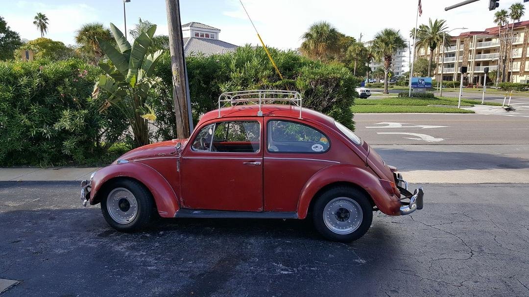 Dot McCrory, Miss Mac, I see this little red beetle with the luggage rack every morning and it always reminds me of you!