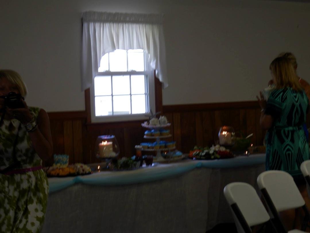 Sampling the refreshments...